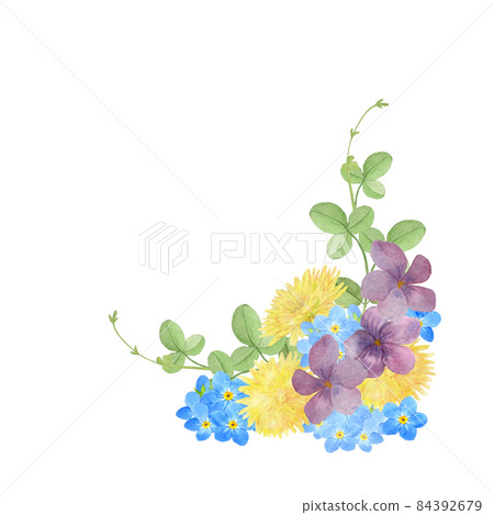 Bouquet of spring flowers watercolor painting 84392679