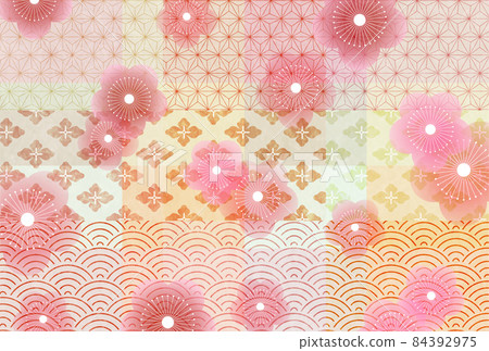 Plum spring Japanese pattern background Plum spring Japanese pattern background 84392975