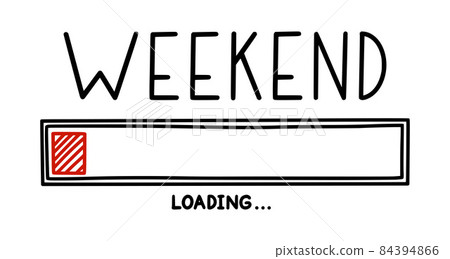 Weekend loading bar. Infographics design element with status of week completion. Hand drawn vector illustration Weekend loading bar. Infographics design element with status of week completion. Hand drawn vector illustration 84394866