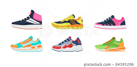 Fitness sneakers shoes set. Comfortable shoes... - Stock Illustration  [84395206] - PIXTA