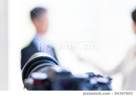 President answering the interview President answering the interview 84397605