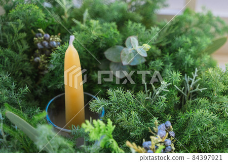 Advent Kranz and beeswax candles Advent Kranz and beeswax candles 84397921