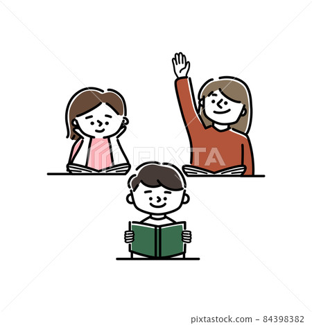 Illustrations of children in class 84398382