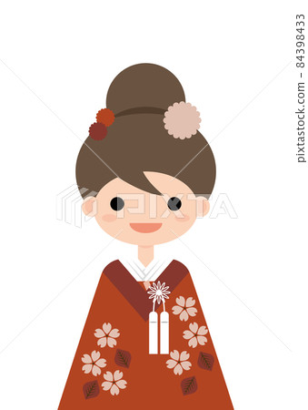 一個穿著和服的女人的插圖 一個穿著和服的女人的插圖 84398433