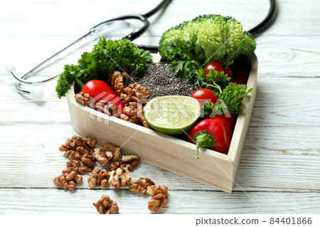 Healthy lifestyle accessories on white wooden table Healthy lifestyle accessories on white wooden table 84401866