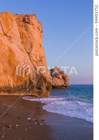 Aphrodite rock at sunset - Paphos Cyprus 84403752