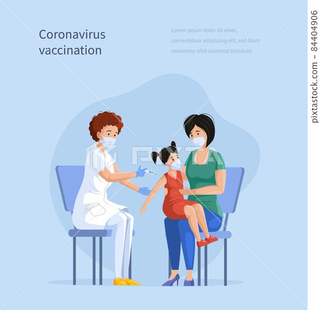 People vaccination for immunity health. Nurse in clinic giving coronavirus vaccine to children use syringe isolated. Syringe with vaccine for COVID-19 and flu People vaccination for immunity health. Nurse in clinic giving coronavirus vaccine to children use syringe isolated. Syringe with vaccine for COVID-19 and flu 84404906