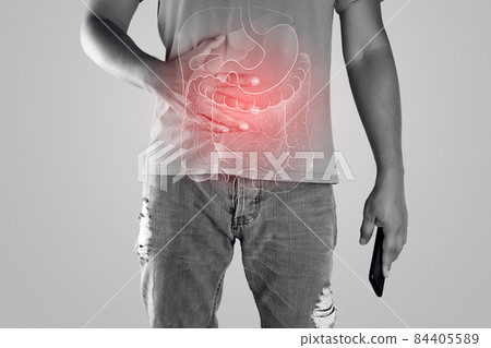 Illustration of internal organs is on the man body Illustration of internal organs is on the man body 84405589