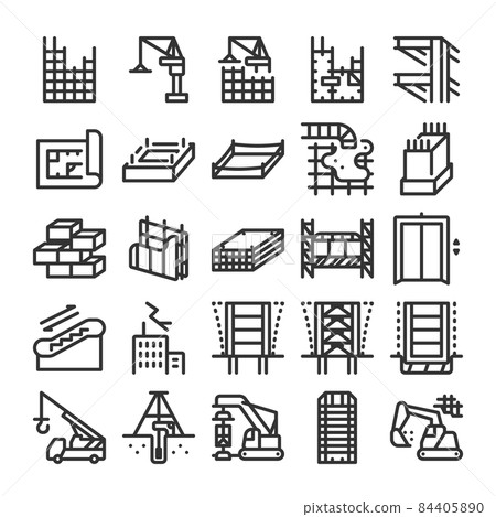 建設公寓建設圖標集 84405890