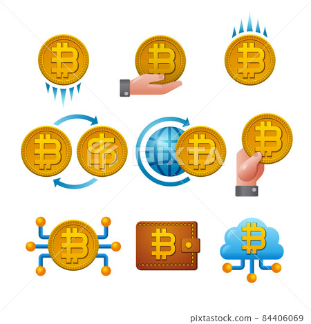 Cryptocurrency Bitcoin Icon Set Cryptocurrency Bitcoin Icon Set 84406069