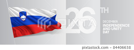 Slovenia happy independence and unity day greeting card, banner vector illustration 84406638