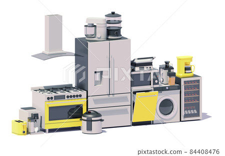 Vector kitchen appliances and equipment 84408476
