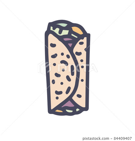 burrito color vector doodle simple icon design burrito color vector doodle simple icon design 84409407