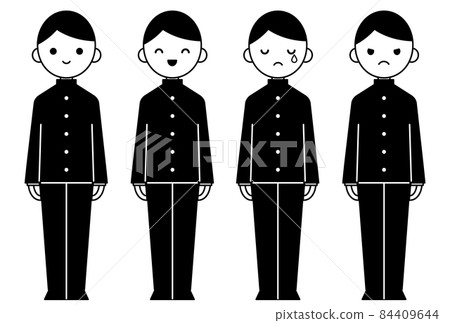 Person illustration _ high school boy facial expression set 84409644