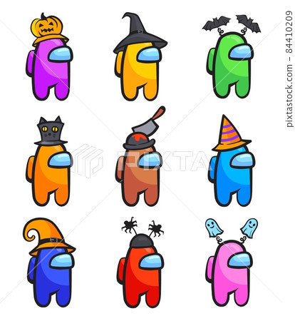 Among us halloweens characters. Game 