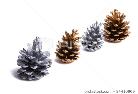 christmas pine cones isolated 84410909