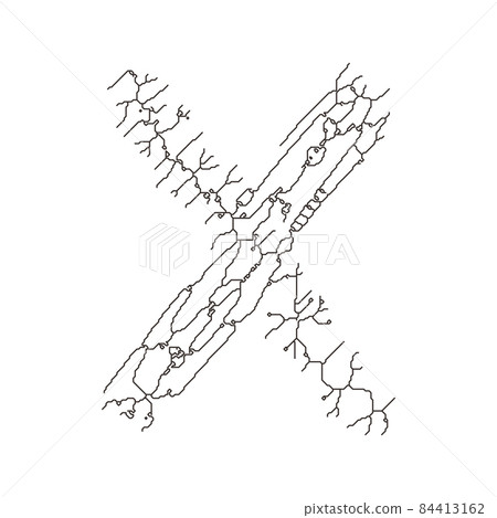 Circuit board letter.Art font.  84413162