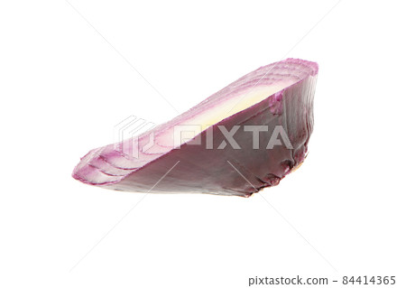 Red onion sliced into rings isolated on white background. Red onion sliced into rings isolated on white background. 84414365