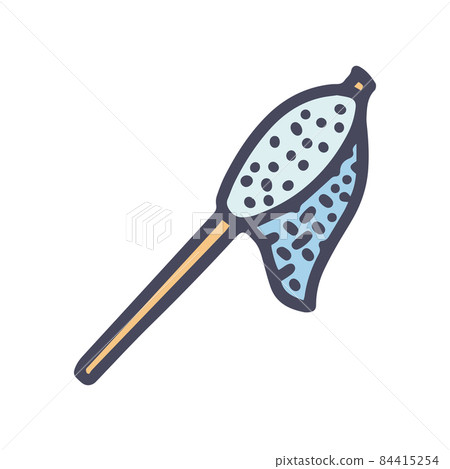 fly fishing net line vector doodle simple icon - Stock