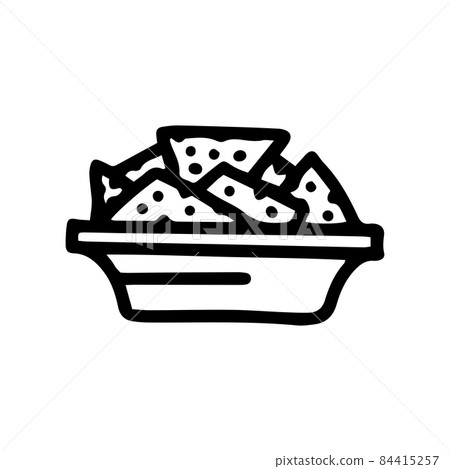 nachos line vector doodle simple icon design 84415257
