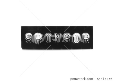 Black color banner that have embossed letter with word sponsor on white paper background Black color banner that have embossed letter with word sponsor on white paper background 84415436
