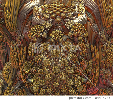 Patterned golden Eagle Owl, fractal metal stylization, 3d rendered Patterned golden Eagle Owl, fractal metal stylization, 3d rendered 84415783