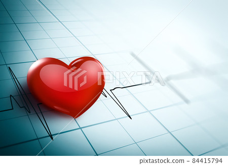 Medical Background with Bright Red Heart 84415794