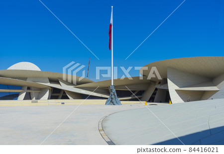 A beautiful view of the National Museum of Qatar in Doha, Qatar 84416021