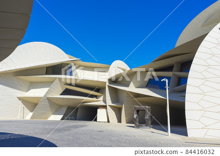 A beautiful view of the National Museum of Qatar in Doha, Qatar 84416032