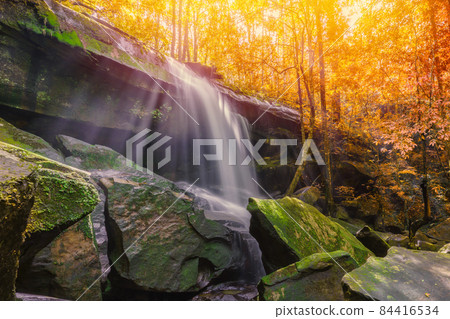 Waterfall at Phu Kradueng national park, Loei Thailand, beautiful landscape of waterfalls in rainforest Waterfall at Phu Kradueng national park, Loei Thailand, beautiful landscape of waterfalls in rainforest 84416534