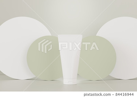 3d render of blank cosmetics skincare product or packaging for mock up. Beauty soap and spa concept. Lotion oil moisture for skin health. Premium and luxury design for branding. 84416944