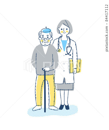 Healthcare worker women and senior men 84417112