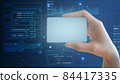 digital card in hand isolated, access personal financial data, id card on virtual screen, Abstract science or technology background  84417335
