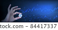 Digital Coins in hand, Future Global Finance, Financial Technology, Online money transfer, Big data, Financial analytics, Metaverse, digital financial services and market graph volume indicator  84417337