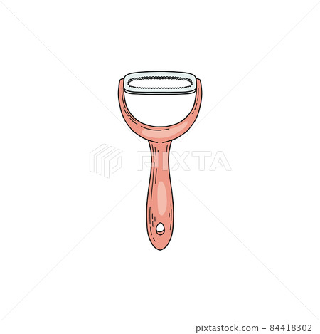 Vegetable peeler icon or symbol, hand drawn sketch vector illustration isolated. 84418302