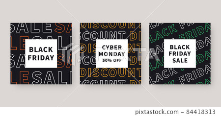 Social media template. Trendy editable social media post template. Mockup isolated. Template design. Vector illustration. 84418313