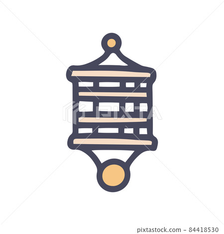 fishing cage feeder color vector doodle simple icon set 84418530