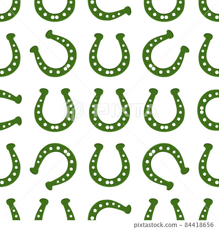 Illustration on theme Irish holiday St Patrick day, seamless horseshoes 84418656