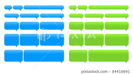 Smartphone SMS Chat Set. Blue and Green Bubbles. Vector Smartphone SMS Chat Set. Blue and Green Bubbles. Vector 84418691