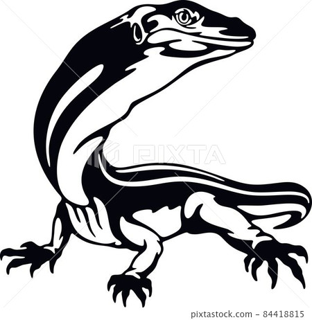 Varan - Reptiles of the wild. Wildlife stencil. Pet and tropical animal. 84418815