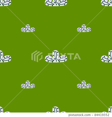 Seamless pattern abstract clouds on bright green background. Vector geometric template in doodle style with scrawl. Soft texture. Seamless pattern abstract clouds on bright green background. Vector geometric template in doodle style with scrawl. Soft texture. 84419352
