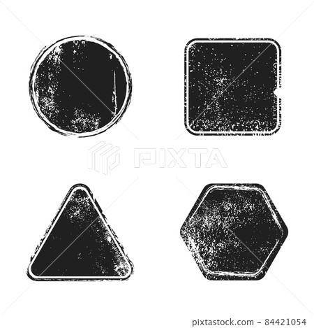 Stamps grunge. Black seal prints. Geometric dirty shapes. Isolated abstract ink frame templates. Rough paint textures. Warranty and approve graphic signs. Vector messy imprints set Stamps grunge. Black seal prints. Geometric dirty shapes. Isolated abstract ink frame templates. Rough paint textures. Warranty and approve graphic signs. Vector messy imprints set 84421054