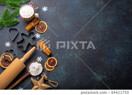 Christmas baking background top view 84421750
