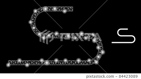 Vector Mesh Web Cord with Magic Carcass Dots Vector Mesh Web Cord with Magic Carcass Dots 84423089