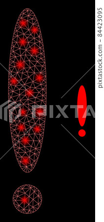 Vector Mesh Web Exclamation Sign with Bright Network Dots Vector Mesh Web Exclamation Sign with Bright Network Dots 84423095
