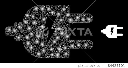 Vector Mesh Web Electric Source with Glitter Wire Frame Flashes Vector Mesh Web Electric Source with Glitter Wire Frame Flashes 84423101