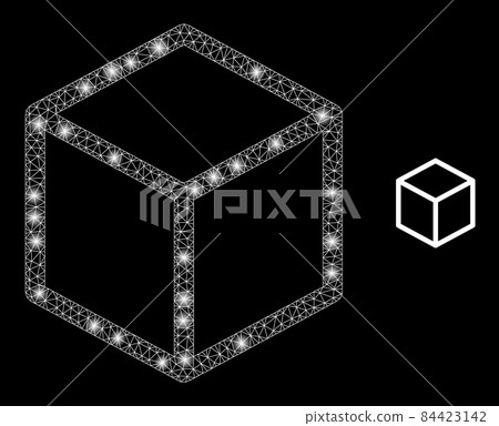 Vector Mesh Net Cubic with Glitter Wire Frame Stars Vector Mesh Net Cubic with Glitter Wire Frame Stars 84423142