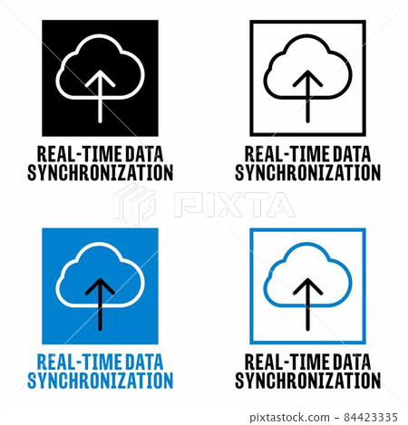 Real Time Data Synchronization vector information sign Real Time Data Synchronization vector information sign 84423335