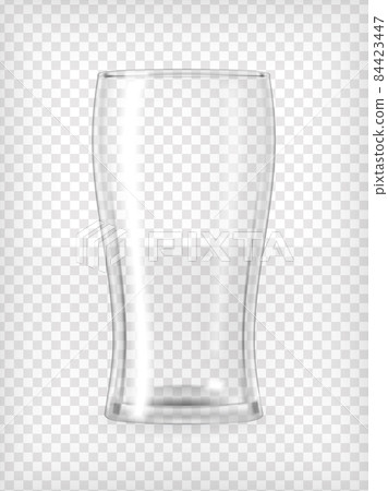 Beer glass with transparency, realistic vector illustration 84423447