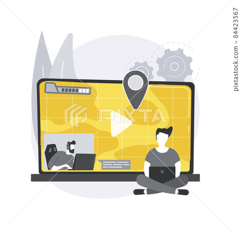 Video game walkthrough abstract concept vector illustration. 84423567